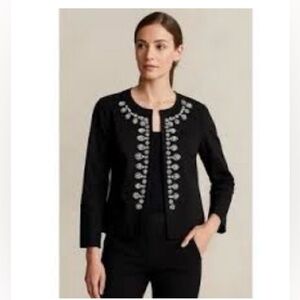 Badgley Mischka Black Jacket with Crystal Embellishments